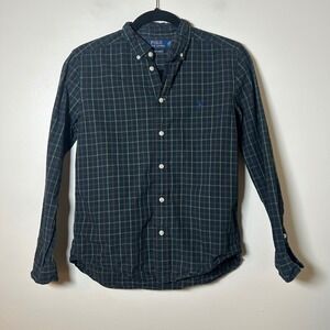 Polo Ralph Lauren Kids Plaid Button Down‎ Shirt Stretch Long Sleeve Size L 14-16